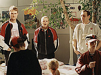 Frá körfuboltahátíð KKÍ í Perlunni árið 1993.  Magnús Matthíasson, Henning Henningsson og Björn Leósson í kynningarbási A-landsliðs karla.